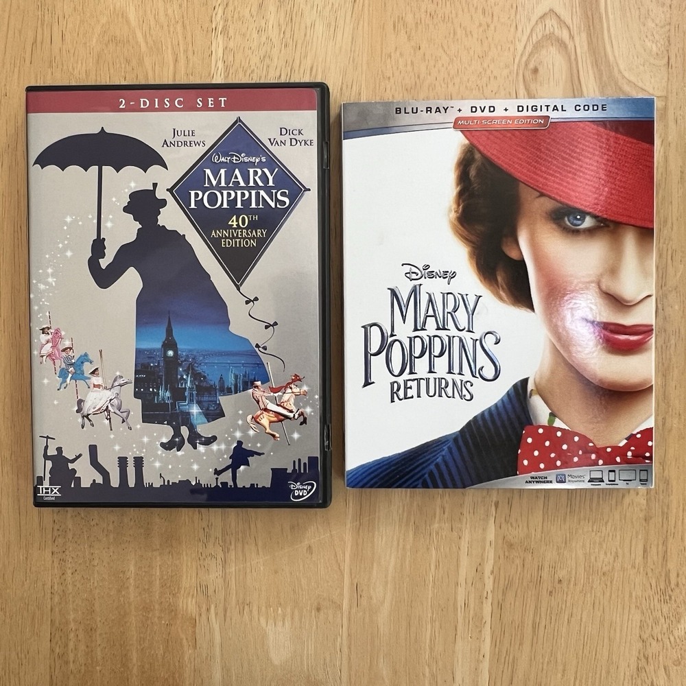 Mary Poppins DVD Bundle - 40th Anniversary Edition & Mary Poppins Returns